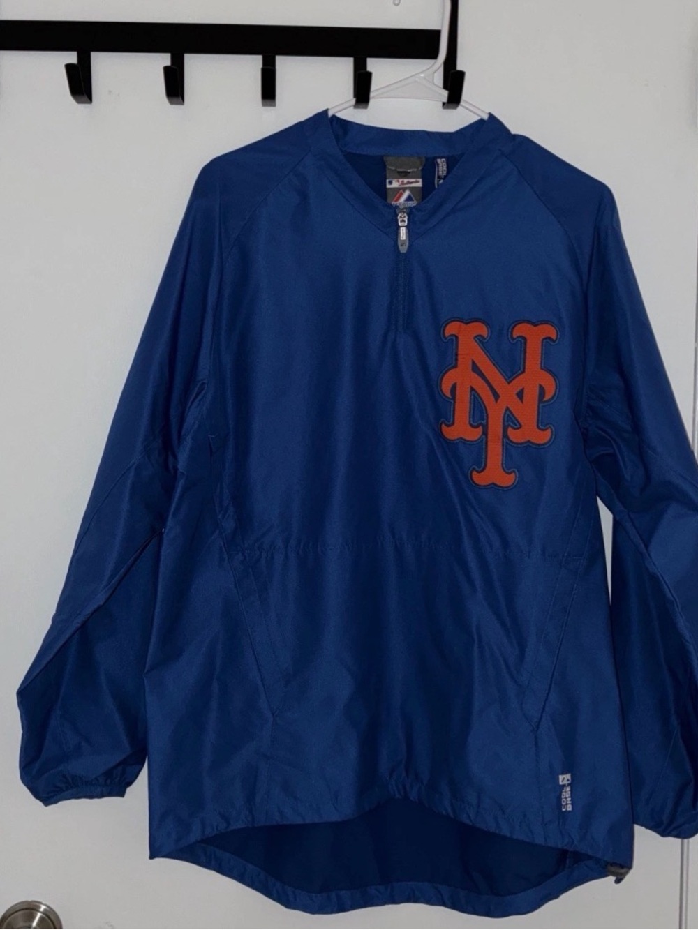 Majestic Blue New York Mets Windbreaker with Orange Logo